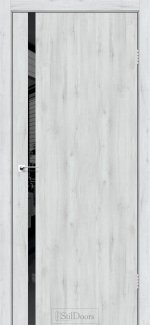 Двері StilDoors Loft Glass дуб альпійський скло чорне кромка чорний мат
