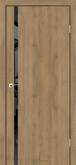 Двері StilDoors Loft Glass дуб крафт скло чорне кромка чорний мат