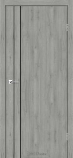 Двері StilDoors Loft Line дуб платіна кромка чорний мат