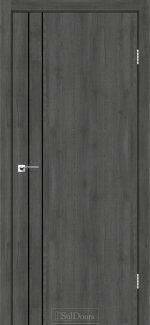 Двері StilDoors Loft Line дуб смокі кромка чорний мат
