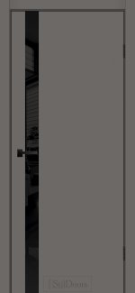 Двері StilDoors Wilton сірий RAL 7036 скло чорне