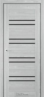 Двері StilDoors Ferro флітвуд грей скло чорне