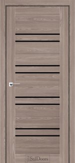 Двері StilDoors Ferro флітвуд мокко скло чорне