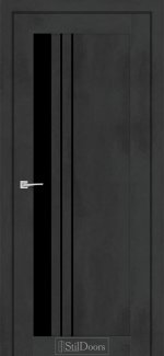 Двері StilDoors Bellano бетон антрацит скло чорне