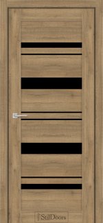 Двері StilDoors Fiorenta дуб крафт скло чорне