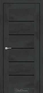 Двері StilDoors Salvero бетон антрацит скло чорне