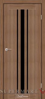 Двері StilDoors Arizona італійський горіх скло чорне