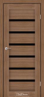 Двері StilDoors Florida італійський горіх скло чорне
