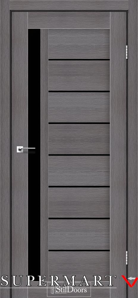 Двері StilDoors London дрім вуд скло чорне