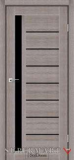 Двері StilDoors London трюфель скло чорне