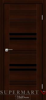 Двері StilDoors Slovenia каштан New скло чорне